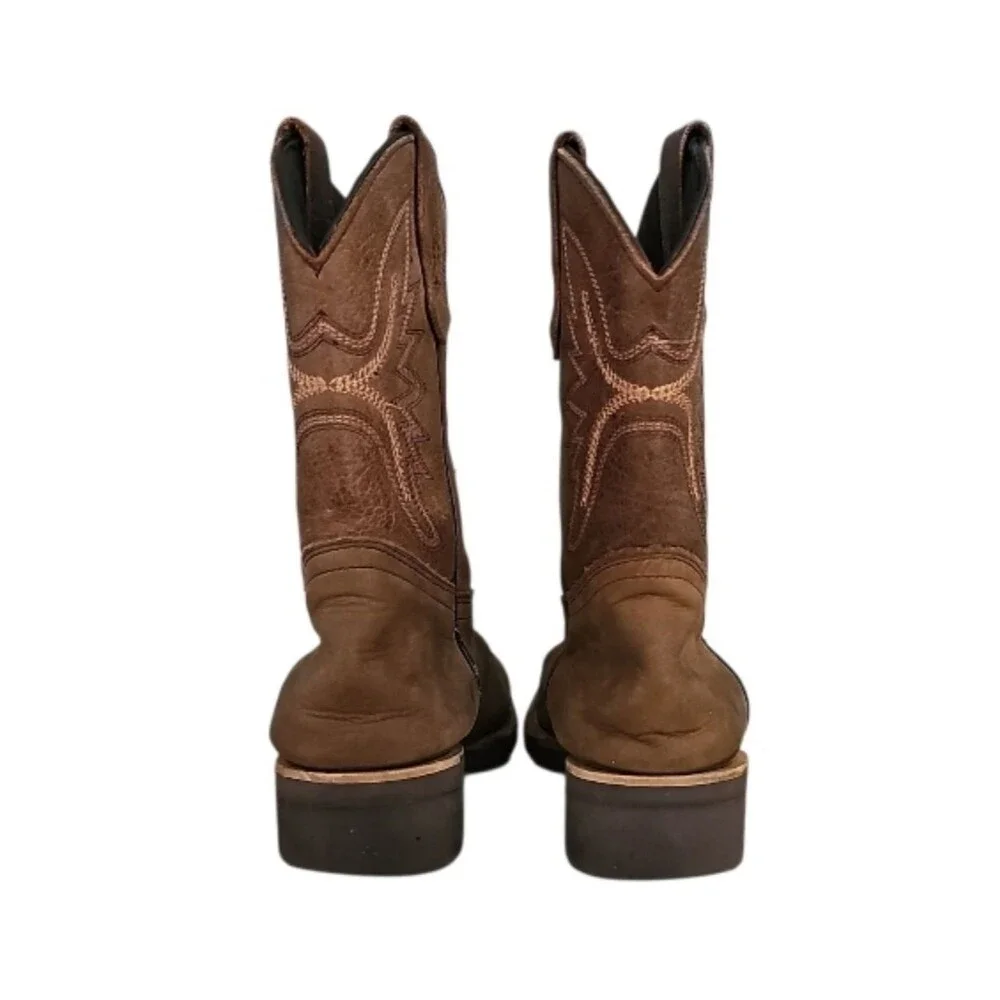 J.B. Dillon Kids Brown Leather Cowboy Boots Youth Size 13 Western Rodeo Unisex